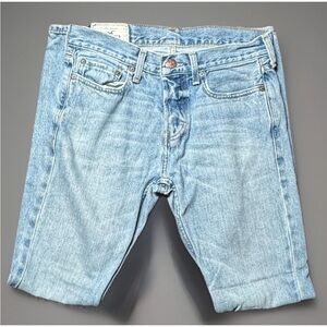 (28x32) HOLLISTER Casual Light Blue Button-fly Jeans
